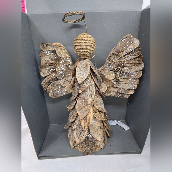 Pottery Barn Rustic Angel Ornament - Brown and Silver - Picture 5 of 6